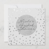 Licht grijs en Zilver glanzende Confetti Stippen M Kaart (Voorkant)