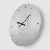 Licht grijs geborsteld aluminium look grote klok (Hoek)