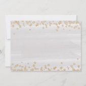 Licht Grijs & Goud Sprinkle Baby Douche Uitnodigin Kaart (Achterkant)