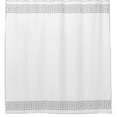 Licht grijs Grieks patroon op wit Douchegordijn (Voorkant)