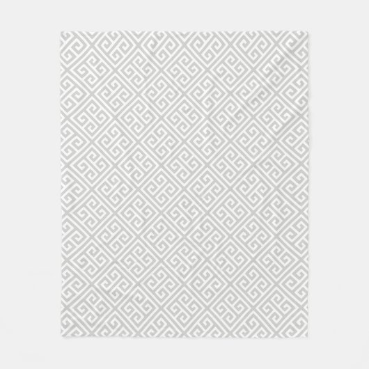 Licht grijs Grieks sleutelpatroon Fleece Deken (Voorkant)