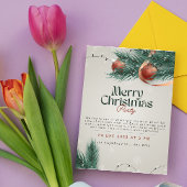 Licht Grijs & Groen Kerstmis Partij Uitnodiging