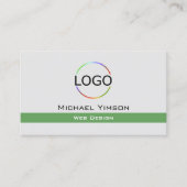 Licht grijs Groen met Logo en Foto Professional Visitekaartje (Voorkant)