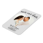 Licht Grijs Hart Foto Bruiloft Save the Date Magneet (Linkerzijde)