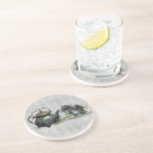 Licht grijs heksen thee zandsteen Onderzetter (Zijkant)