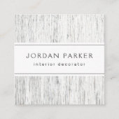 Licht grijs hout, aangepast logo vierkante visitekaartje (Voorkant)