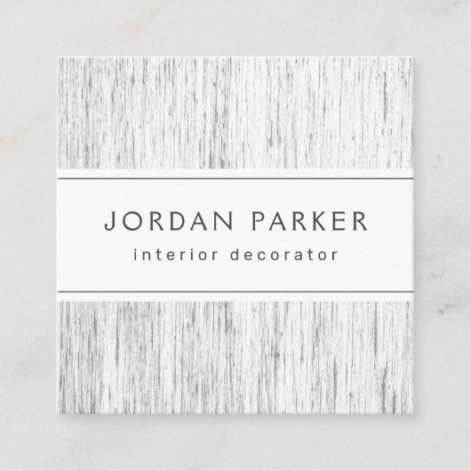 Licht grijs hout, aangepast logo vierkante visitekaartje (Voorkant)