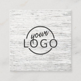 Licht grijs hout, aangepast logo vierkante visitekaartje