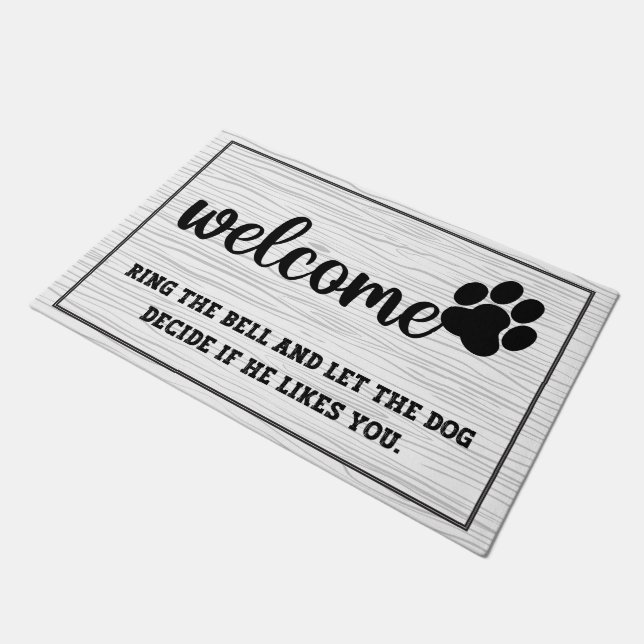 Licht grijs hout Welkomstpagina grappig citeert  Deurmat (Schuin)