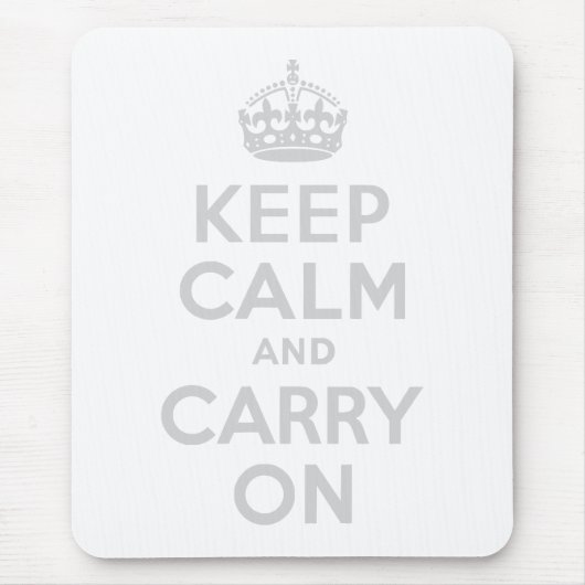 Licht grijs kalm houden en doorgaan muismat (Voorkant)