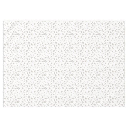 Licht grijs kerstpatroon op witte tablet tafelkleed (Voorkant (Horizontaal))