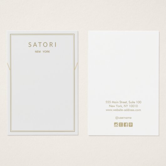 Licht grijs Ketting Rand Bracelet display Visitekaartje (Voorkant /achterkant)