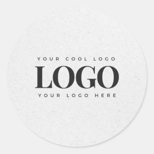 Licht grijs Kraft en aangepast Logo bedrijfscorrec Ronde Sticker