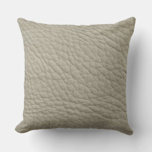Licht grijs leder Kijk op Decoratieve Pillow Kussen