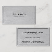 Licht grijs Lijst met leder Visitekaartje (Voorkant / Achterkant)