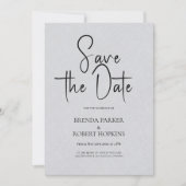 Licht grijs linnen Eenvoudig zwart script slaat de Kaart (Voorkant)