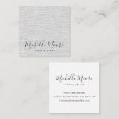 Licht grijs linnen minimalistisch elegante profess vierkante visitekaartje (Voorkant / Achterkant)