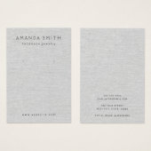 Licht grijs linnenopaarbeeldscherm visitekaartje (Voorkant /achterkant)