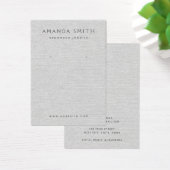 Licht grijs linnenopaarbeeldscherm visitekaartje (Bureau)