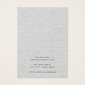 Licht grijs linnenopaarbeeldscherm visitekaartje (Achterkant)