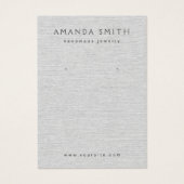 Licht grijs linnenopaarbeeldscherm visitekaartje (Voorkant)