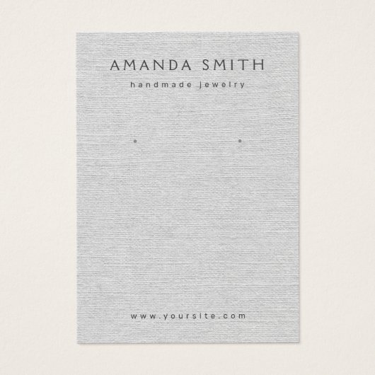 Licht grijs linnenopaarbeeldscherm visitekaartje (Voorkant)
