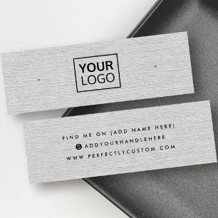 Licht grijs logo oplegkaart mini visitekaartjes