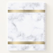 Licht grijs marmertextuur Gold Stripes Accent Notitieboek (Achterkant)