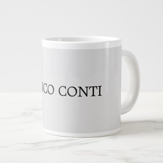 Licht grijs minimalistisch platte moderne grote koffiekop (Voorkant rechts)