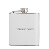 Licht grijs minimalistisch platte moderne heupfles (Voorkant)