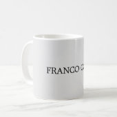 Licht grijs minimalistisch platte moderne koffiemok (Voorkant links)