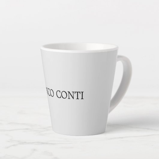 Licht grijs minimalistisch platte moderne latte mok (Rechterhoek)