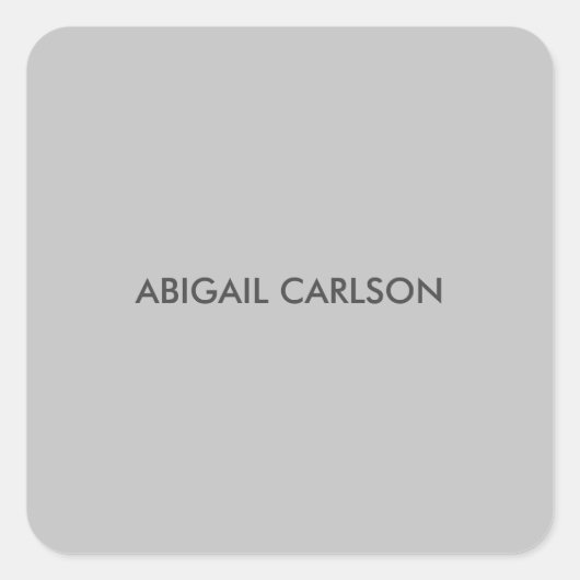 Licht grijs minimalistisch platte moderne vierkante sticker (Voorkant)