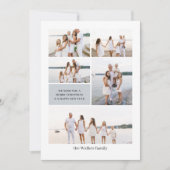 Licht GRIJS Modern Neutraal 5 Foto Elegant Feestdagenkaart (Voorkant)