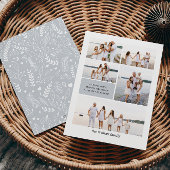 Licht GRIJS Modern Neutraal 5 Foto Elegant Feestdagenkaart