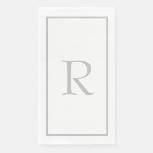 Licht grijs Monogram Initialen Aangepaste naam Kle Servet (Voorkant)