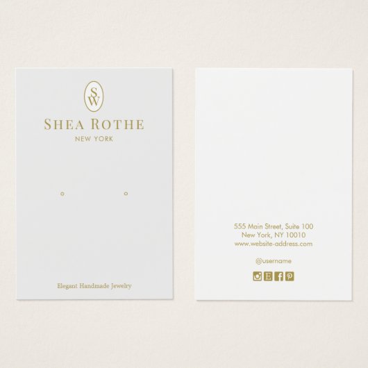 Licht grijs monogram oorkonde kaart (Voorkant /achterkant)