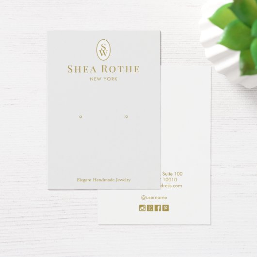 Licht grijs monogram oorkonde kaart (Bureau)