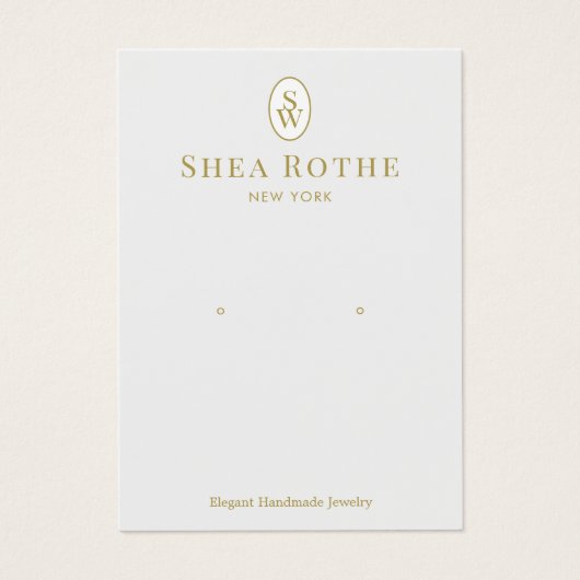 Licht grijs monogram oorkonde kaart (Voorkant)