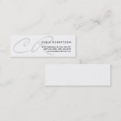 Licht grijs monogram Slim Skinny Mini Visitekaartj Mini Visitekaartje (Voorkant / Achterkant)