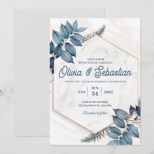 Licht grijs Oranje Aesthetisch Weddenschap Kaart (Voorkant / Achterkant)