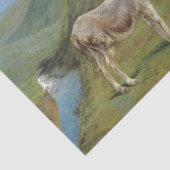 Licht grijs paard in een veld (paardachtige) tissuepapier (Detail)