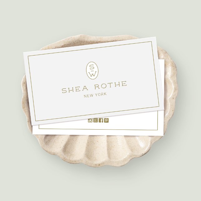 Licht grijs Professional Modern 2 Letter-Monogram Visitekaartje (Creator heeft geüpload)