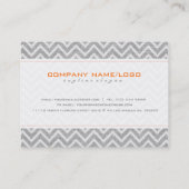 Licht grijs & Sinaasappel Chevron Patroon Linnen l Visitekaartje (Achterkant)