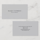 Licht grijs Uniek Origineel Klassiek Professioneel Visitekaartje (Voorkant / Achterkant)