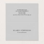 Licht grijs Uniek Origineel Klassiek Professioneel Visitekaartje (Buitenkant ongevouwen)