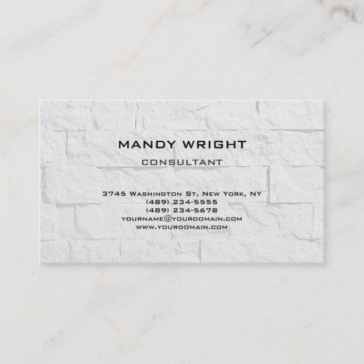 Licht grijs wand Eenvoudig aantrekkelijk stijlvol Visitekaartje (Voorkant)