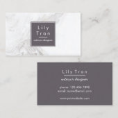 Licht grijs Waterverf marmer Visitekaartje (Voorkant / Achterkant)