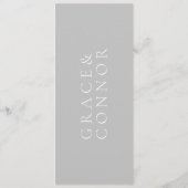 Licht Grijs & Wit Formele Huwelijk Menu (Achterkant)