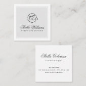 Licht grijs witte logo minimalistisch vierkante visitekaartje (Voorkant / Achterkant)